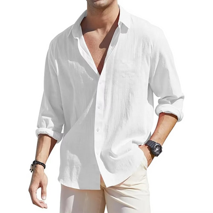 Classic Fit Linen Dress Shirts for Men