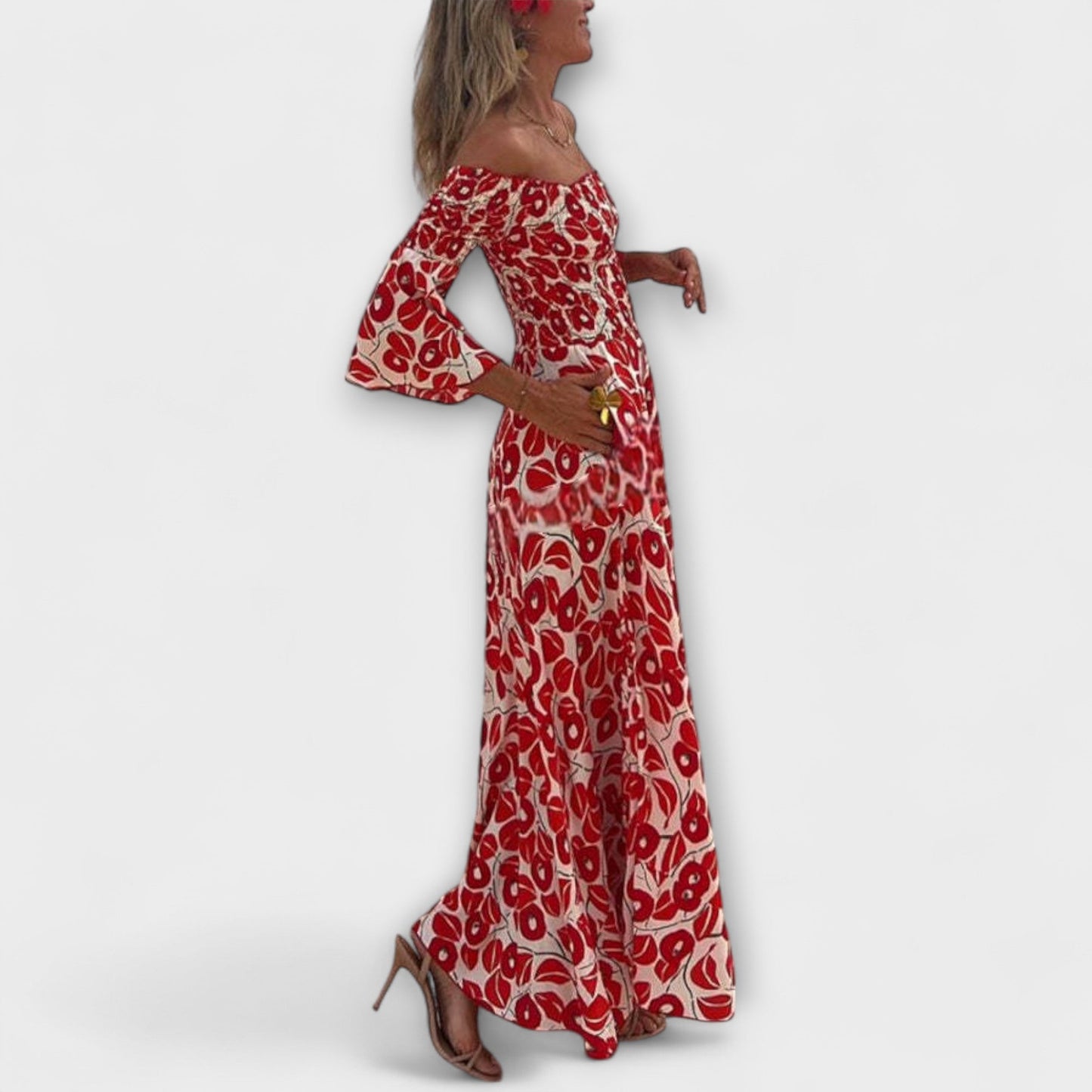 Elegant V-Neck Maxi Dress for Vacation