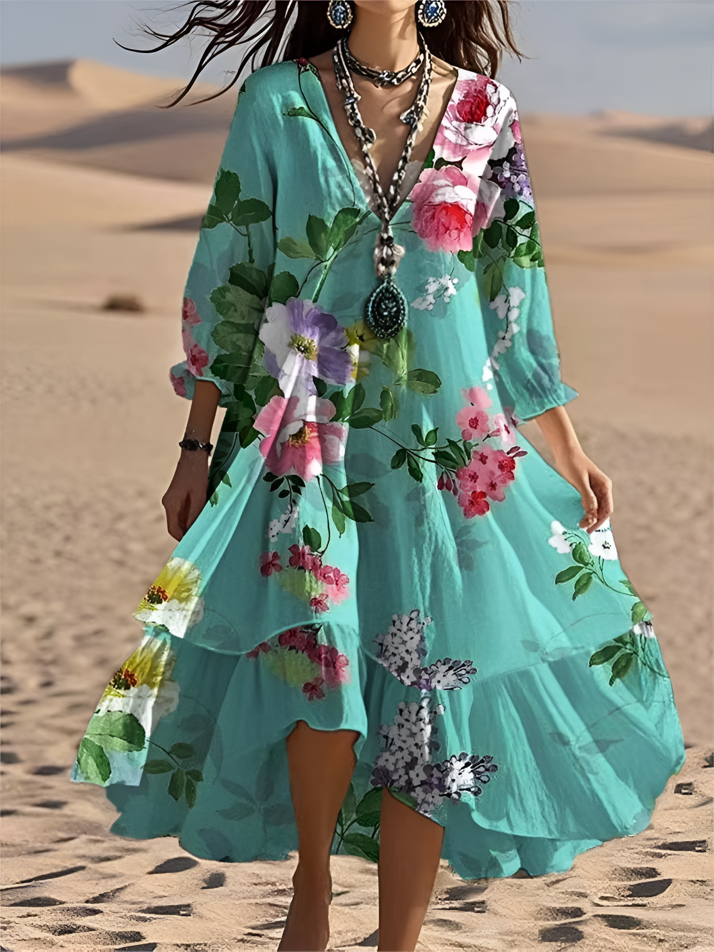 Beautiful Retro Long Summer Dress