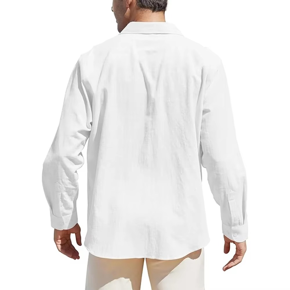 Classic Fit Linen Dress Shirts for Men