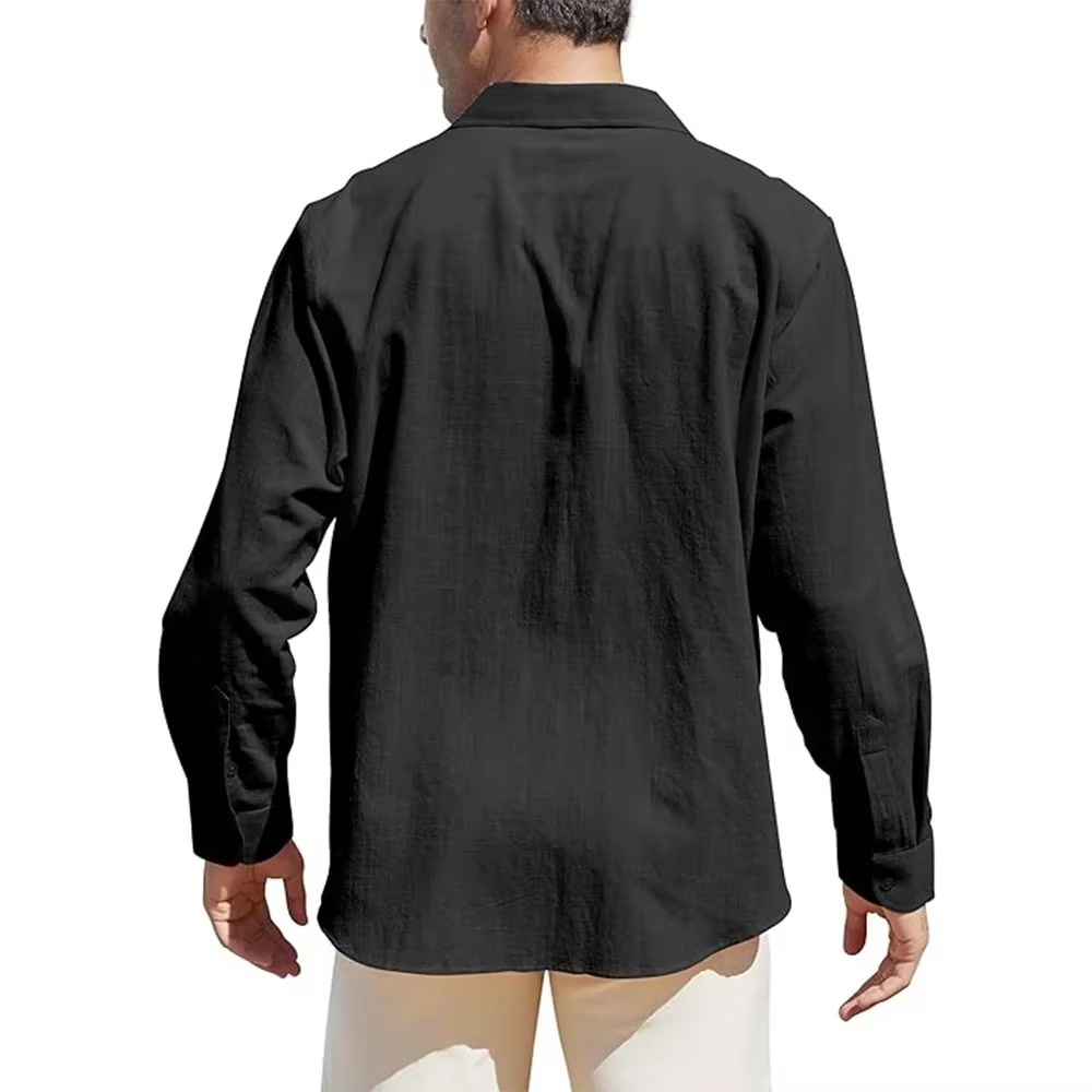 Classic Fit Linen Dress Shirts for Men