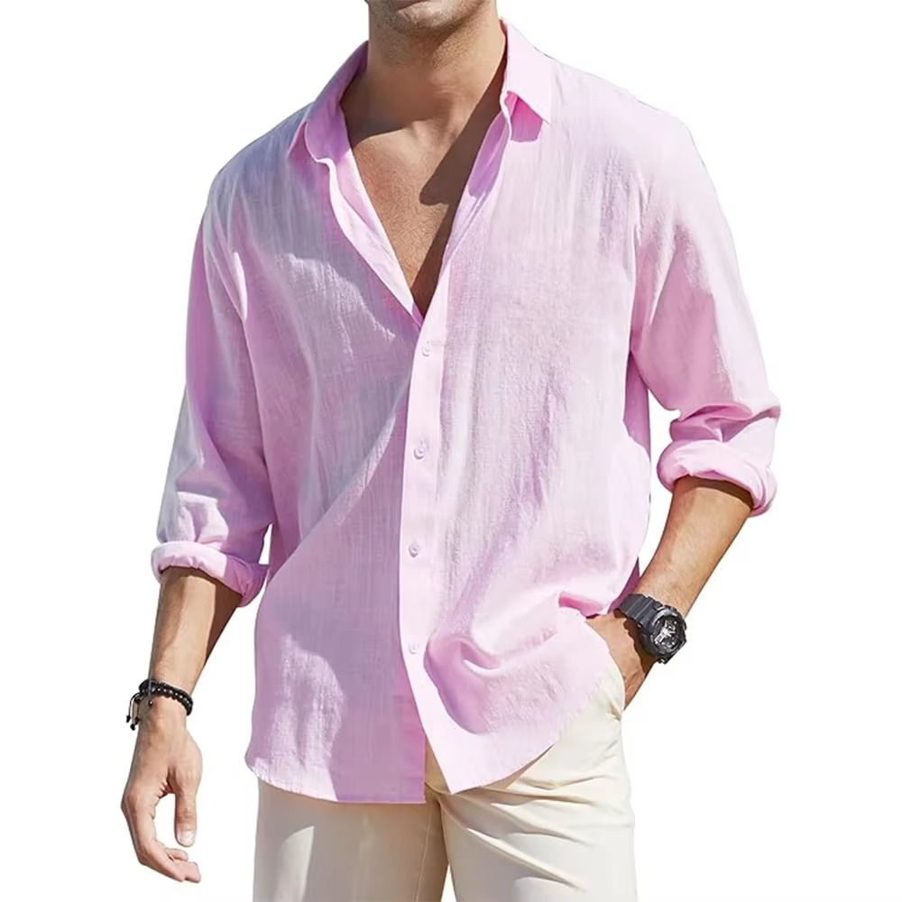 Classic Fit Linen Dress Shirts for Men - Pexav