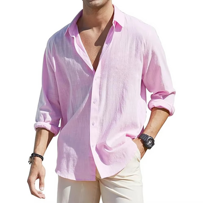 Classic Fit Linen Dress Shirts for Men - Pexav