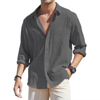 Classic Fit Linen Dress Shirts for Men