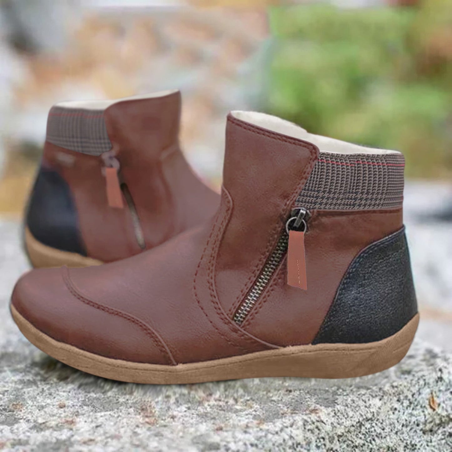 Fashionable Synthetic Fur Ankle Boots for Women