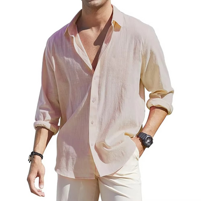 Classic Fit Linen Dress Shirts for Men