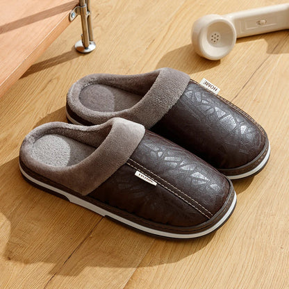Cozy Men's Leather Indoor Slipper Shoes
