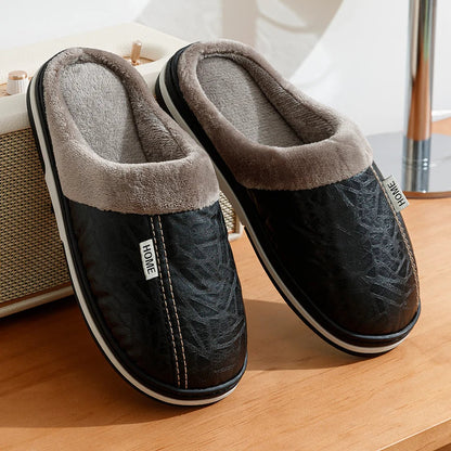 Cozy Men's Leather Indoor Slipper Shoes