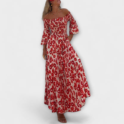 Elegant V-Neck Maxi Dress for Vacation