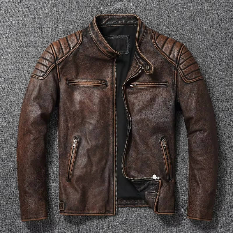 Men's Classic Biker Leather Jacket