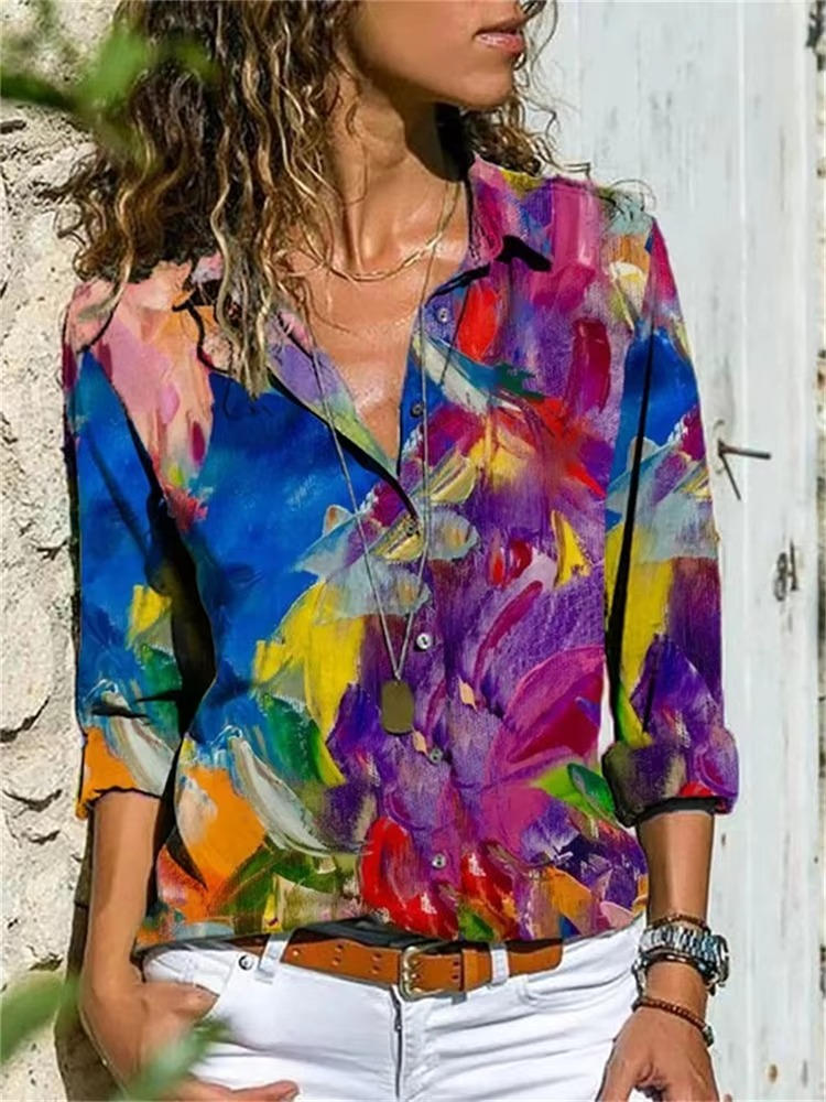 Ladies Short Sleeve Floral Tops