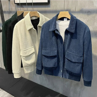 Rugged Mens Corduroy Work Pocket Jacket