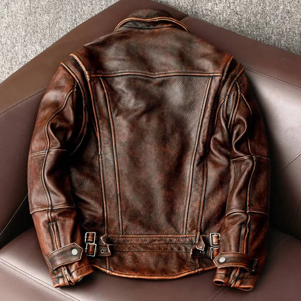 Rugged Vintage Leather Mens Jacket