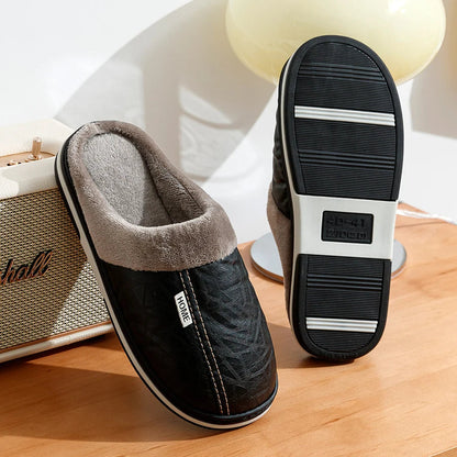 Cozy Men's Leather Indoor Slipper Shoes