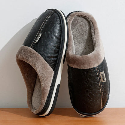 Cozy Men's Leather Indoor Slipper Shoes