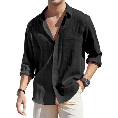 Classic Fit Linen Dress Shirts for Men