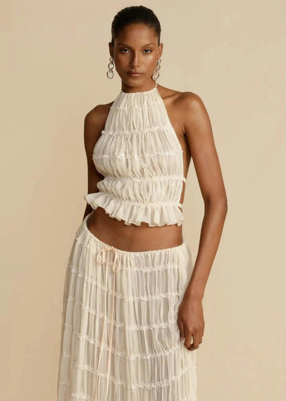 Flowy Strapless Beach Maxi Dress