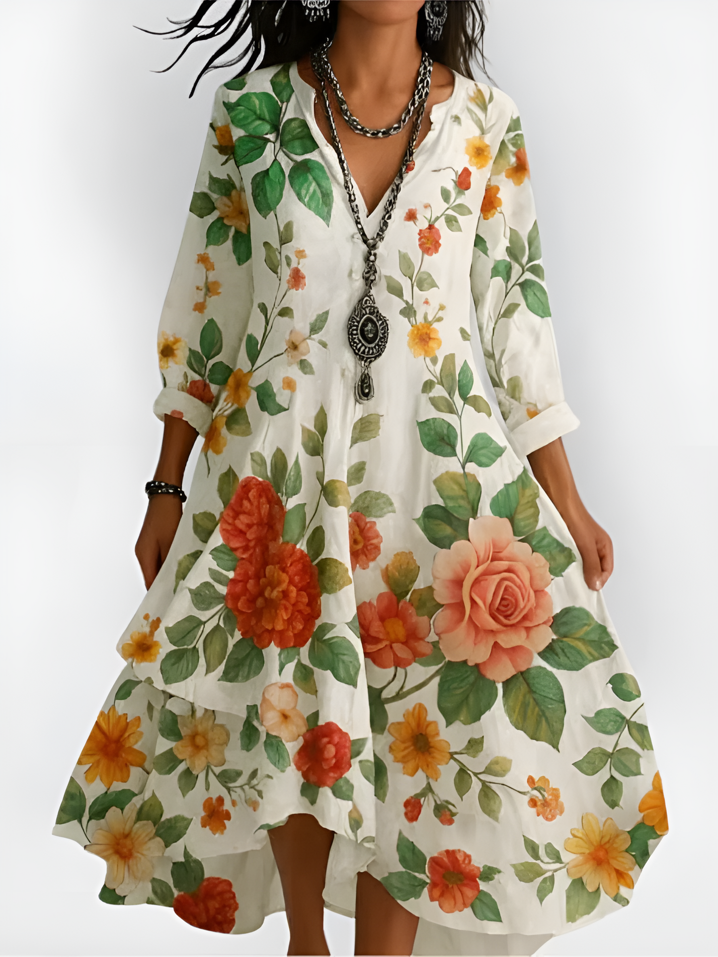 Beautiful Retro Long Summer Dress