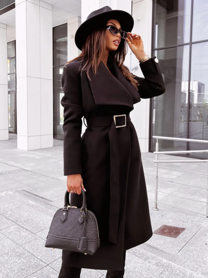 Classic Fit Women's Long Belted Coat