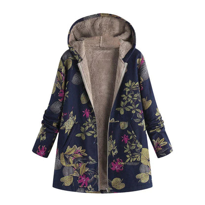 Warm Women's Spring Parka with Hood and Pockets