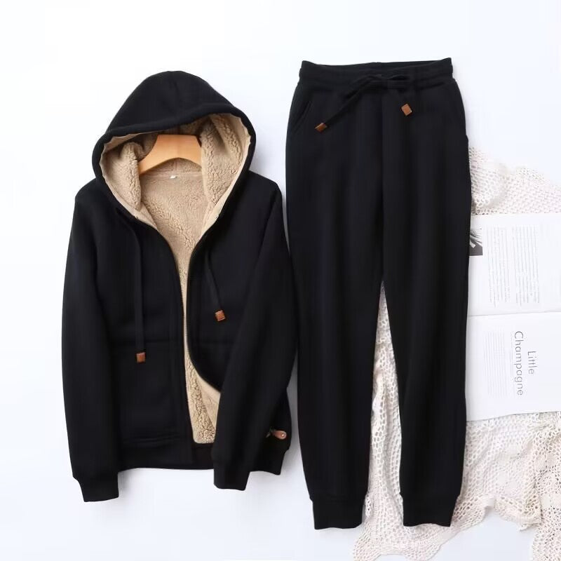 Soft Fleece Lined Women's Hoodie and Jogger Set - Nocini