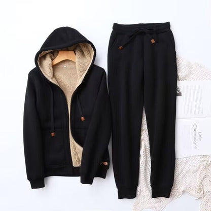 Soft Fleece Lined Women's Hoodie and Jogger Set - Nocini