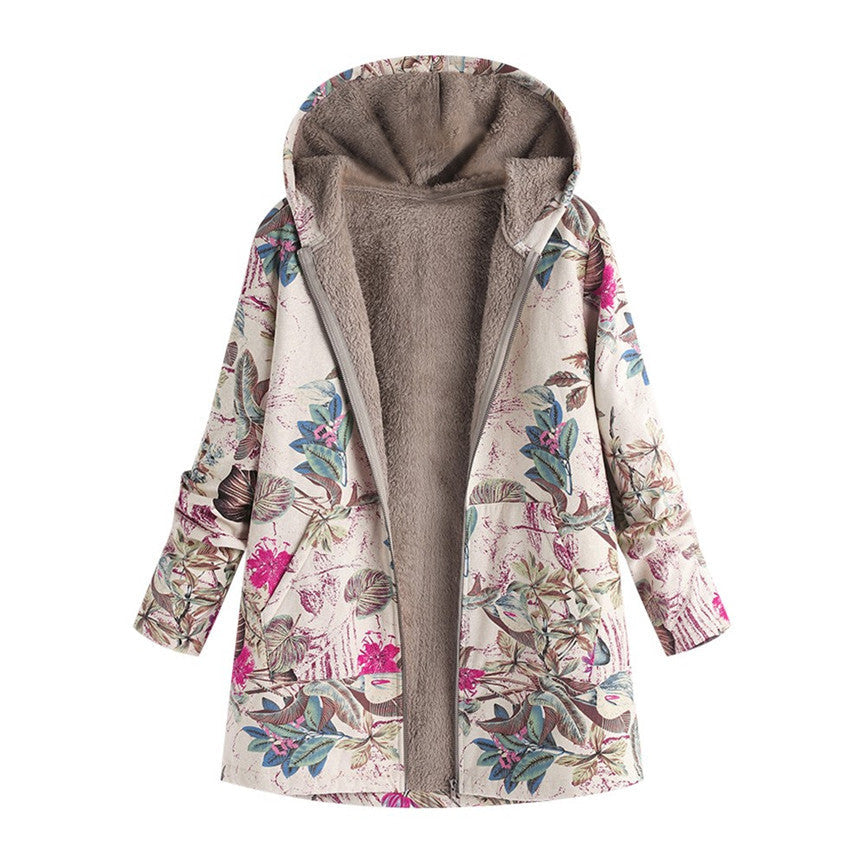 Retro Style Quilted Jacket with Zip Pockets