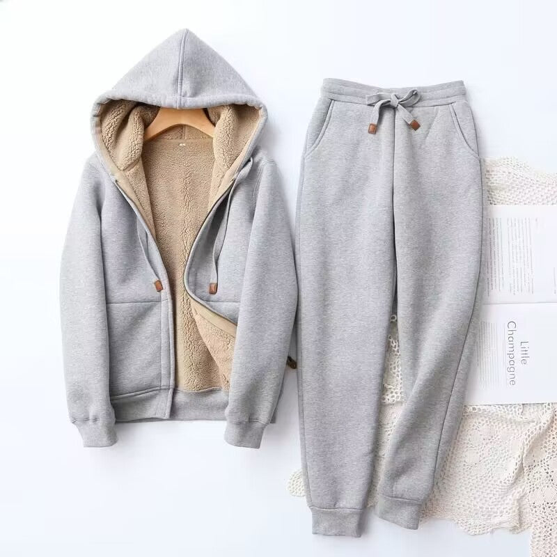 Soft Fleece Lined Women's Hoodie and Jogger Set