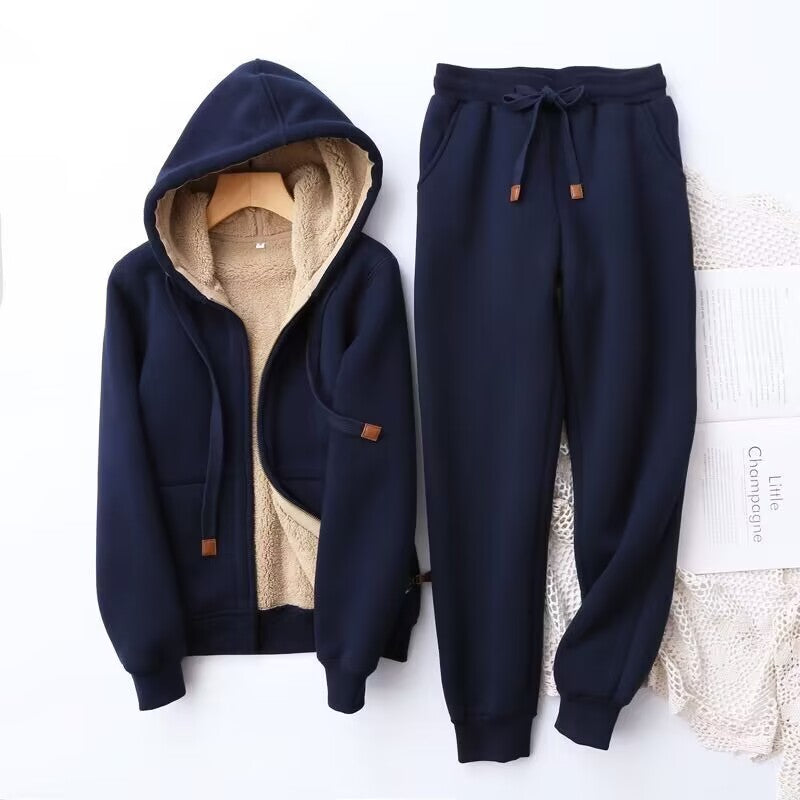 Soft Fleece Lined Women's Hoodie and Jogger Set