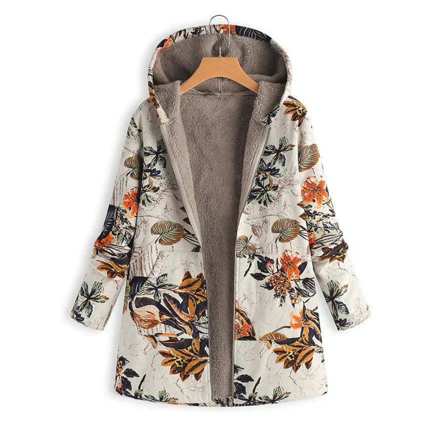 Warm Women's Spring Parka with Hood and Pockets