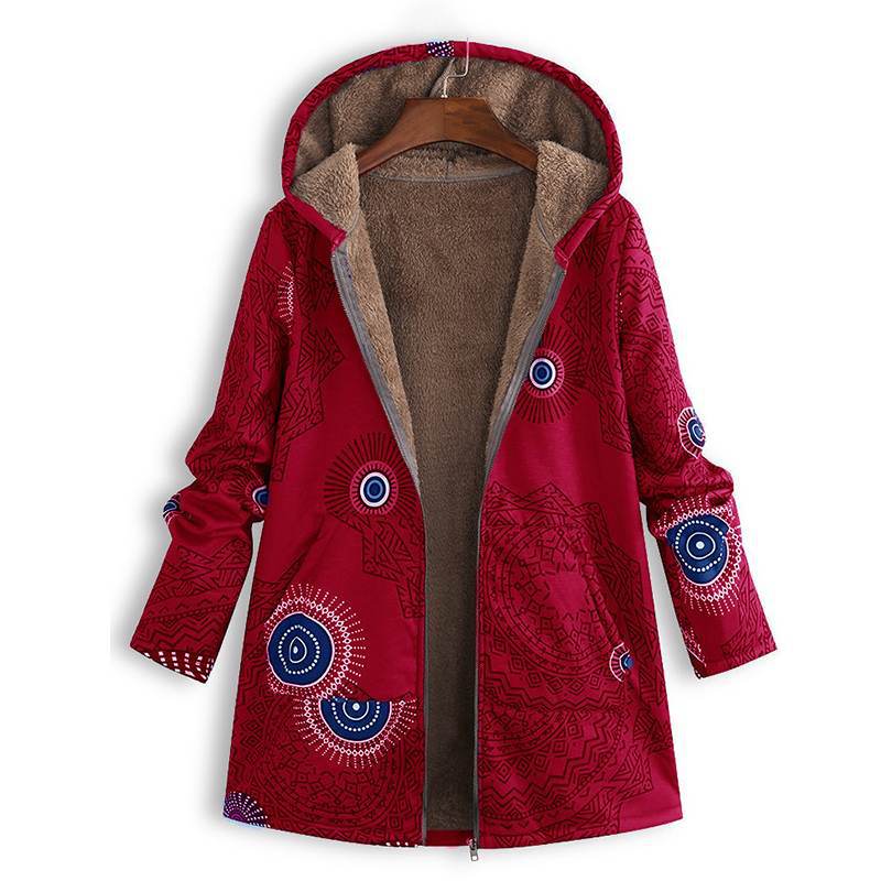 Retro Style Quilted Jacket with Zip Pockets