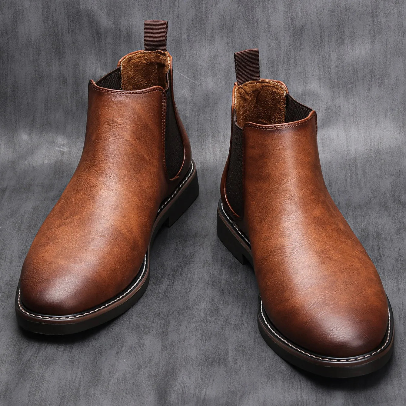 Traditional Men's Genuine Leather Chelsea Boots