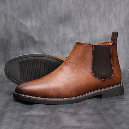 Traditional Men's Genuine Leather Chelsea Boots