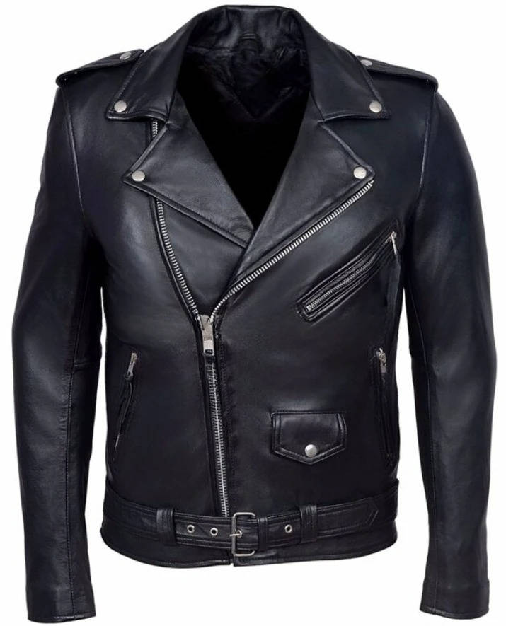 Rugged Brown Biker Leather Jacket