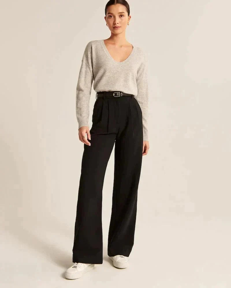 Ladies Comfortable Wide Leg Trousers