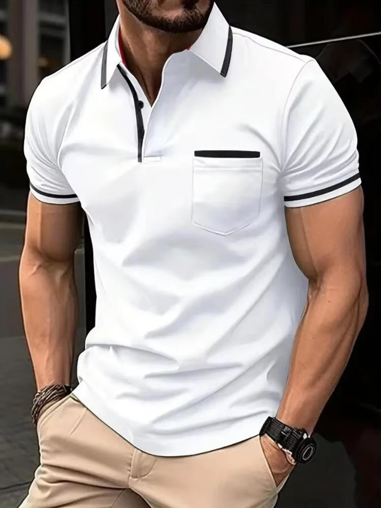 Casual Men's Polo Shirt With Pocket - Pexav