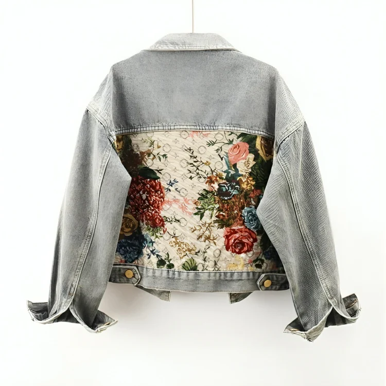 Ladies Vintage Flower Jeans Jacket