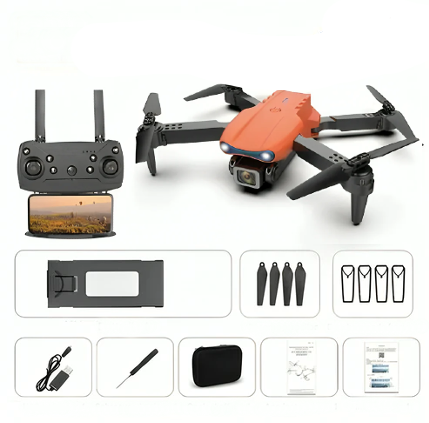 Drone with Dual Camera - AeroVision-Orange-Nora Luxe