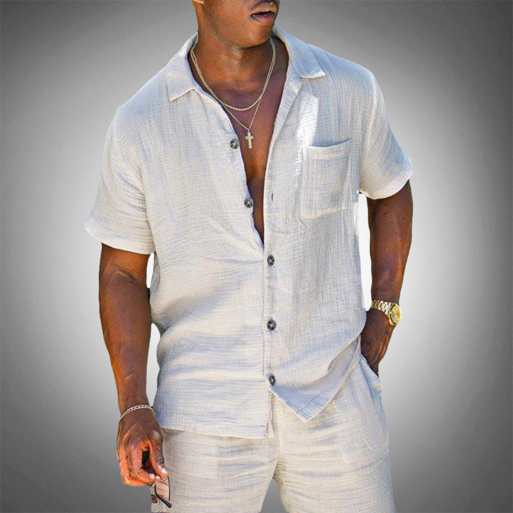 Comfortable Linen Suit Set for Men - Olytrend