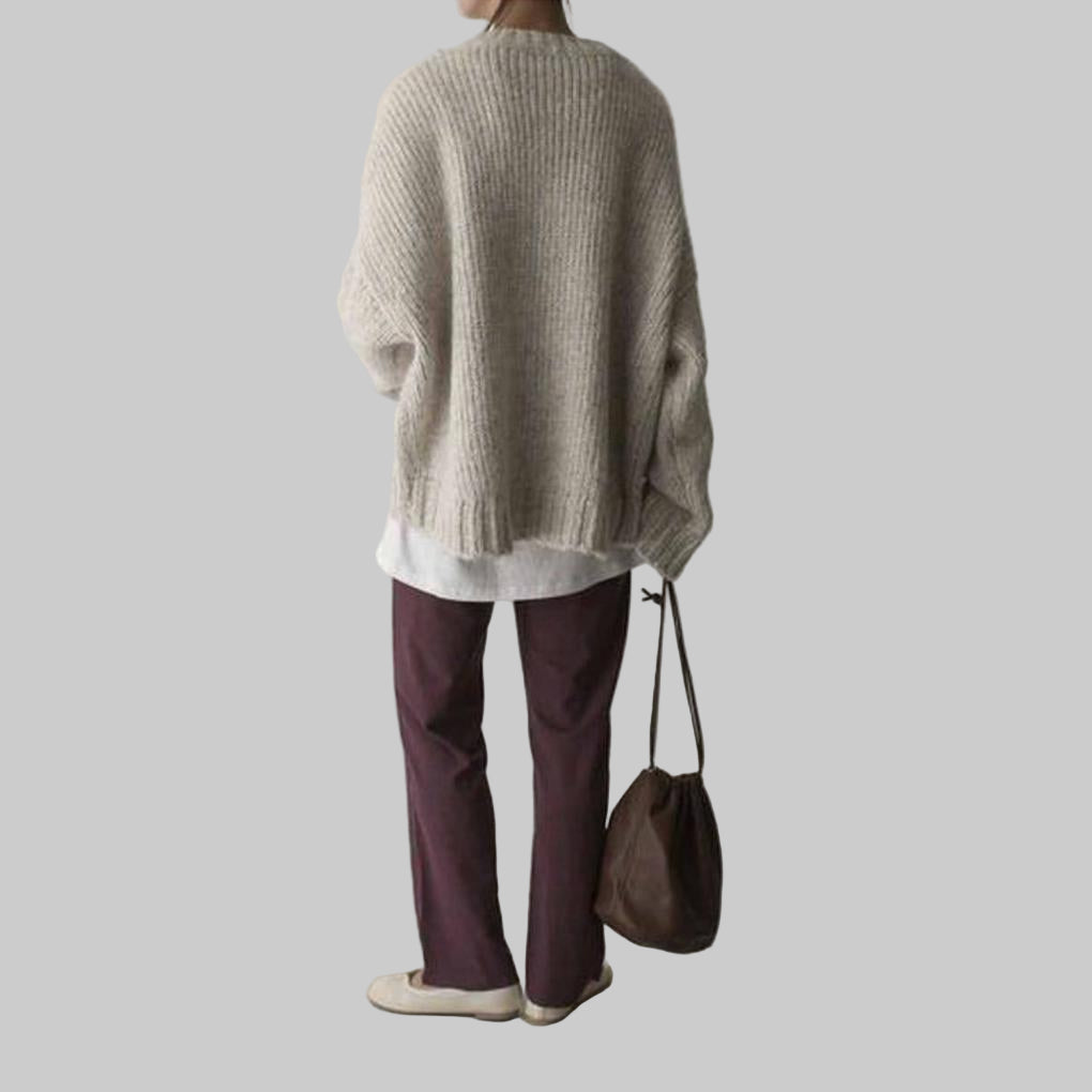 Cozy White Crew Neck Sweater