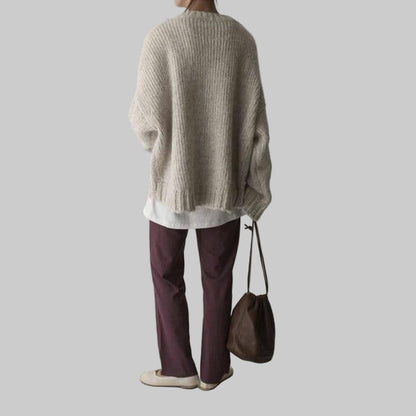 Cozy White Crew Neck Sweater