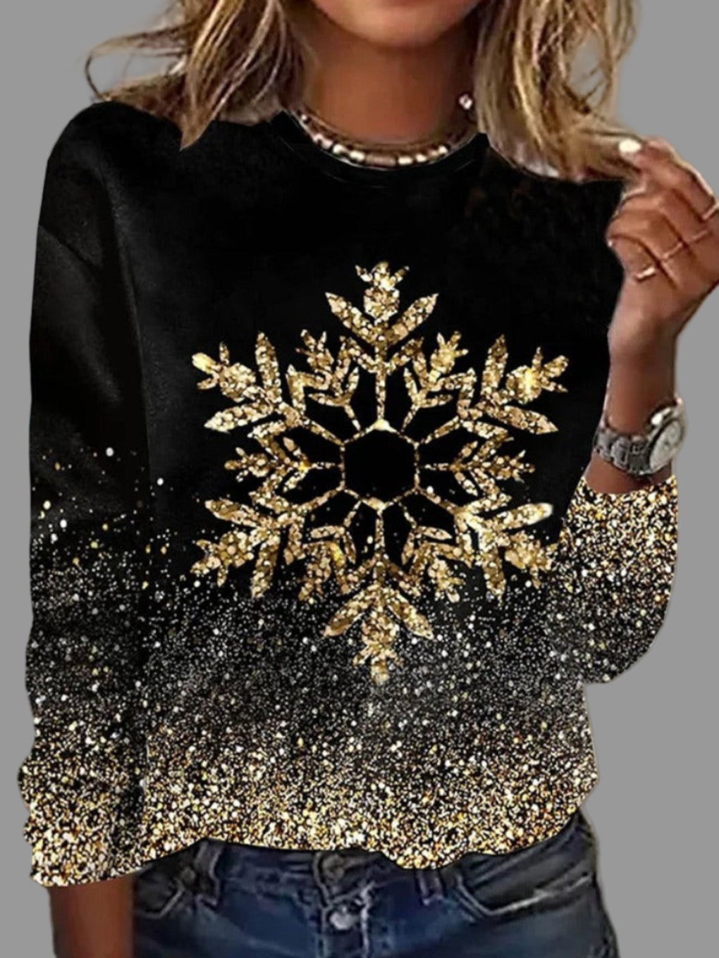 Festive Winter Crew Neck Christmas Tee - Olytrend