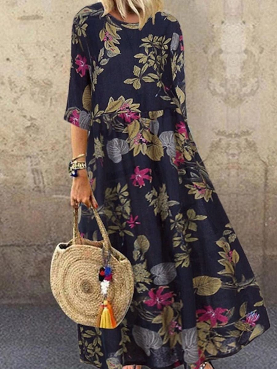 Comfortable Floral Midi Dress for Women - Nocini