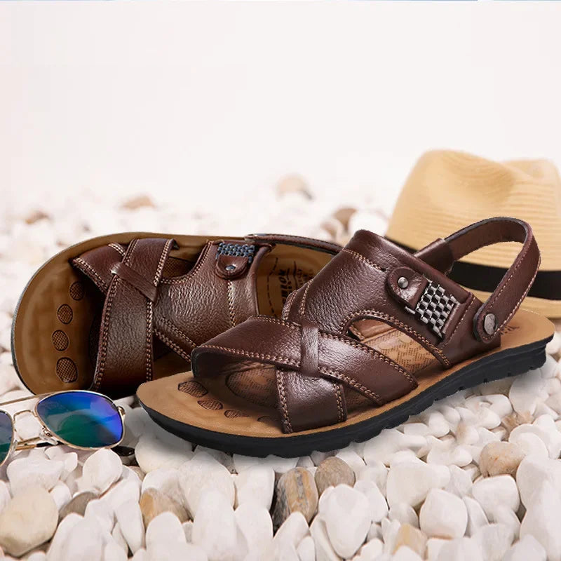 Comfortable Genuine Leather Mens Sandals Tiberius - Pexav