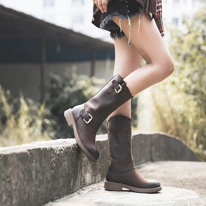 Classic Buckle Ankle Boots - Chic Comfortable Fit