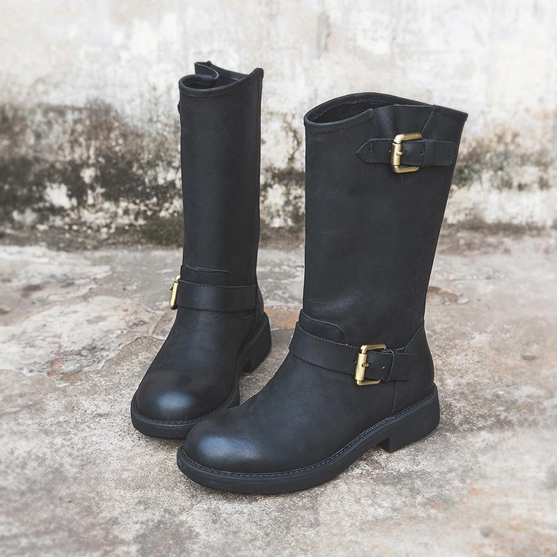 Classic Buckle Ankle Boots - Chic Comfortable Fit