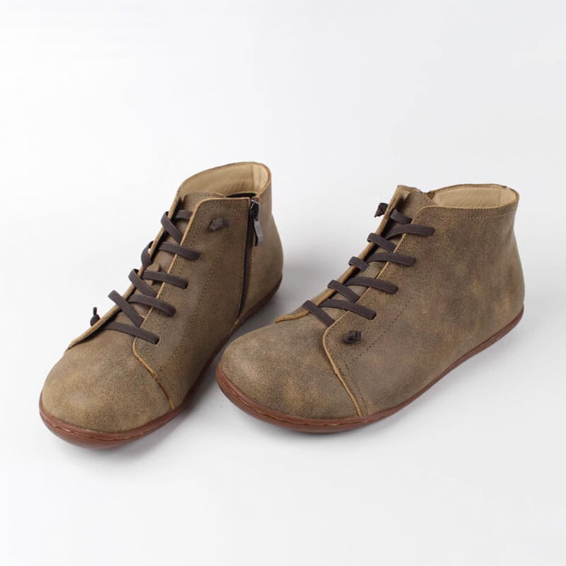 Comfortable Zip Up Ankle Boots - Olytrend
