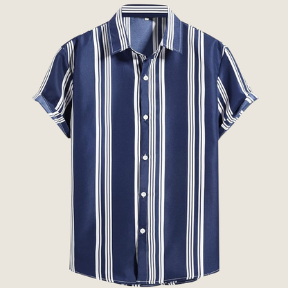 Classic Men's Slim Fit Striped Short Sleeve Shirt - Olytrend