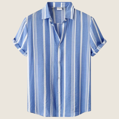 Image of Dwight | Men's Vertical Striped Short Sleeve Casual Shirt