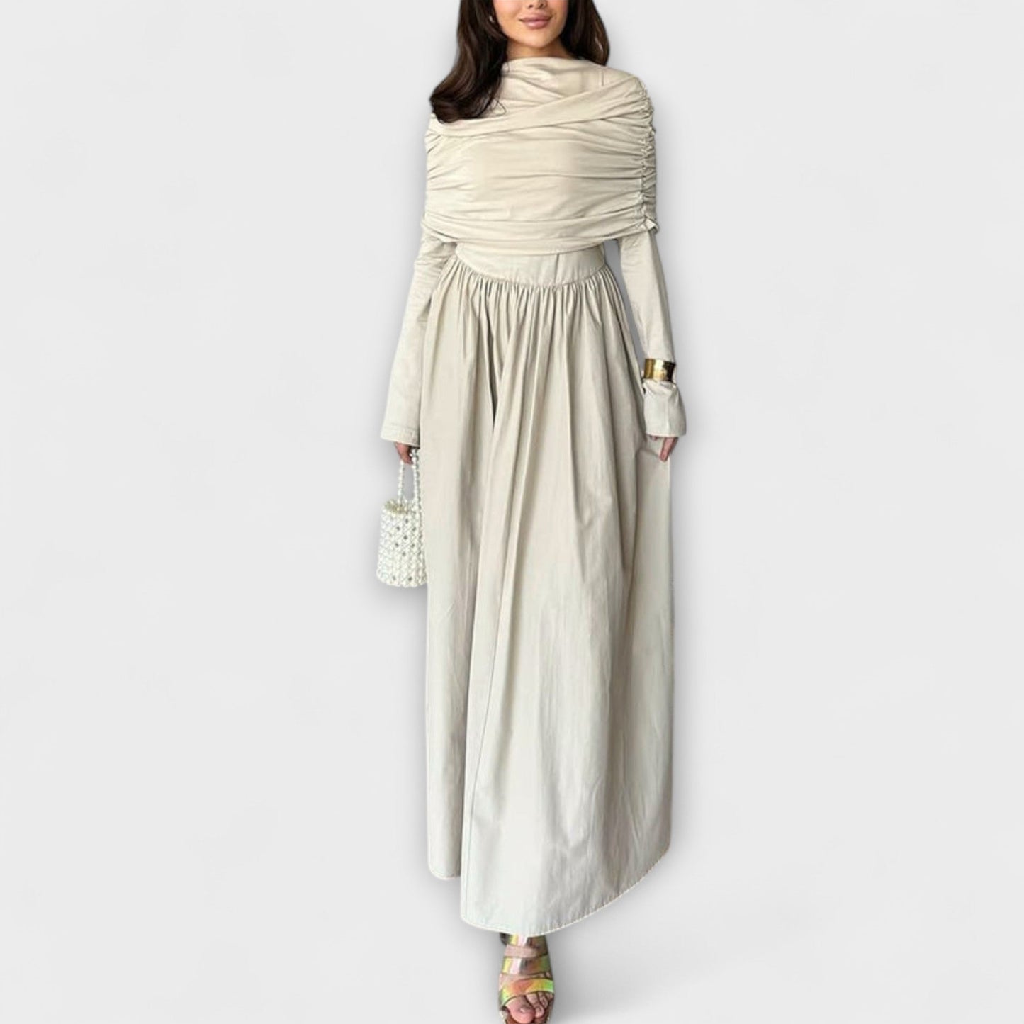 Elegant Casual Folded Dress for Women